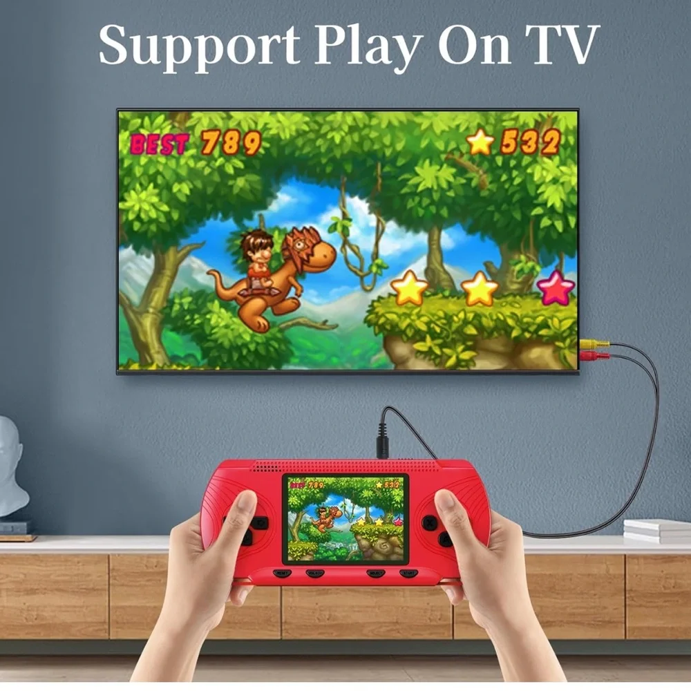 Gamplae Red Handheld Gaming Console with Accessories